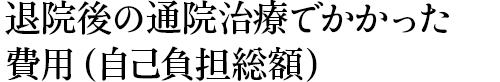 退院後の通院治療でかかった費用（自己負担総額）